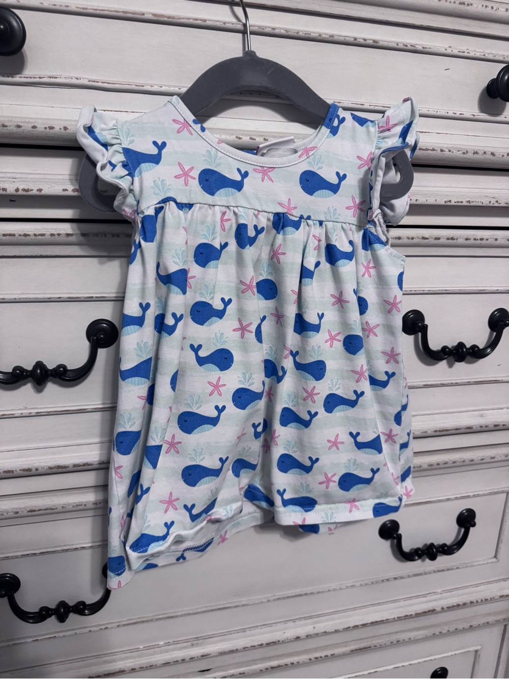 Toddler Blue Whale Print Top